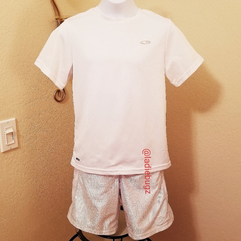 Starter White & Gray Mesh Athletic Shorts
